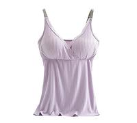 HAOLEI Camisole Tops for Women Built in Bra Lace V Neck Vest Tops Solid Breastfeeding Pregnant Nursing Top Cami Shirts Casual Loose Spaghetti Straps Blouses Tunics Tank Tops Summer Sleeveless T-Shirt