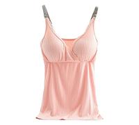 HAOLEI Camisole Tops for Women Built in Bra Lace V Neck Vest Tops Solid Breastfeeding Pregnant Nursing Top Cami Shirts Casual Loose Spaghetti Straps Blouses Tunics Tank Tops Summer Sleeveless T-Shirt