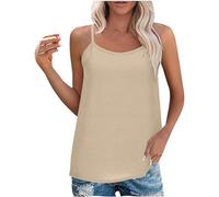 HAOLEI Camisole Tops for Women,Spaghetti Straps Ladies Summer Tops UK Sale Clearance Solid Sleeveless Shirts Elegant Going Out T Shirt Plain Floaty Tank Top Sexy Blouses Boho Loose Vest Cami Tops
