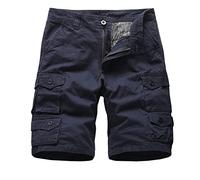 HAOLEI Cargo Shorts Men Clearance,Mens Work Shorts Elasticated Waist Plain Multi Pockets Knee Length Stretch Fit Trousers Casual Half Pants Cycling Shorts Summer Combat Chino Shorts UK