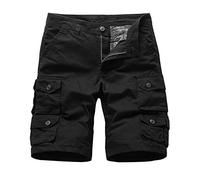 HAOLEI Cargo Shorts Men Sale Clearance,Mens Work Shorts Elasticated Waist Plain Multi Pockets Knee Length Stretch Fit Trousers Casual Half Pants Cycling Shorts Summer Combat Chino Shorts UK