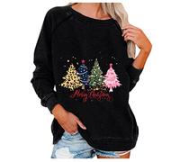 HAOLEI Christmas Jumper Women UK,Funny Elf Tree Ladies Xmas Jumpers Graphic Novelty Santa Jumper Snowman Shirts Crew Neck Pullover Sweater Tops Blouse Baggy Ugly Xmas Sweatshirts
