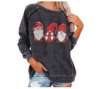 HAOLEI Christmas Jumper Women UK,Funny Elf Tree Ladies Xmas Jumpers Graphic Novelty Santa Jumper Snowman Shirts Crew Neck Pullover Sweater Tops Blouse Baggy Ugly Xmas Sweatshirts