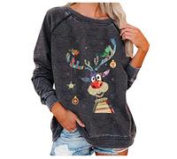 HAOLEI Christmas Jumper Women UK Sale Clearance,Funny Elf Tree Ladies Xmas Jumpers Graphic Novelty Santa Jumper Snowman Shirts Crew Neck Pullover Sweater Tops Blouse Baggy Ugly Xmas Sweatshirts