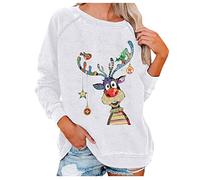 HAOLEI Christmas Jumper Women UK Sale Clearance,Funny Elf Tree Ladies Xmas Jumpers Graphic Novelty Santa Jumper Snowman Shirts Crew Neck Pullover Sweater Tops Blouse Baggy Ugly Xmas Sweatshirts