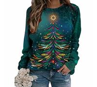 HAOLEI Christmas Jumper Women UK Sale Clearance,Funny Elf Tree Ladies Xmas Jumpers Graphic Novelty Santa Jumper Snowman Shirts Crew Neck Pullover Sweater Tops Blouse Baggy Ugly Xmas Sweatshirts