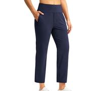 HAOLEI Cropped Trousers Women Summer Petite 3/4 Length Tracksuit Bottoms UK Ladies Cotton Capri Pants Running Joggers Sweatpants High Waist Casual Yoga Work Office Dress Pants with Pockets Navy
