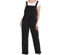 HAOLEI Dungarees for Women UK,Ladies Jumpsuits Loose Fit Sleeveless Square Neck Cami Jumpsuit Co Ord Trousers Elegant Suspender Bib Overalls Pants Summer Romper Playsuits Outfits with Pockets