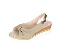 HAOLEI Espadrilles Women Sandals UK Sale Clearance Summer Open Toe Shoes Orthopedic Sling Back Casual Platform Wedges Ladies Rome Elegant Outdoor Sport Beach Traveling Sandal Size 6