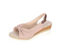 HAOLEI Espadrilles Women Sandals UK Sale Clearance Summer Open Toe Shoes Orthopedic Sling Back Casual Platform Wedges Ladies Rome Elegant Outdoor Sport Beach Traveling Sandal Size 6