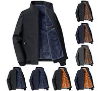HAOLEI Fleece Lined Jacket Mens Full Zip Stand Collar Track Jackets Sale Clearance Long Sleeve Zipper Pockets Bomber Jackets Plain Winter Warm Windbreaker Slim Fit Motorcycle Coat Size 10-22