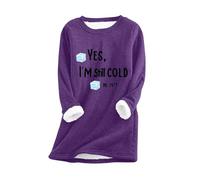 HAOLEI Fleece Lined Jumper Ladies UK,Winter Warm Christmas Sweatshirt Ladies Vintage Argyle Print Plush Sweater Pullover Sweater Casual Thick Velvet Plaid Fleece Tops Plus Size 8-22