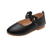 HAOLEI Girl's Sweet Flower Mary Janes School Wearing Princess Shoes Toddler Girls Leather Shoes Soft Sole Walking Shoes Moccasinss Shoes Princess Wedding Flat Dress Shoes,1-11Years
