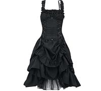 HAOLEI Gothic Women's UK Clearance Y2K Renaissance Vintage Medieval Victorian Dress - Goth Retro Punk Halloween Party Costume - Sleeveless A-Line Fancy Black