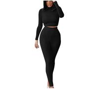 HAOLEI Gym Sets for Women UK Sale Clearance 2 Piece Outfits Seamless Tracksuit Set Sport Workout Yoga Jogging Suit Slim Fit Long Sleeve Crop Top and High Waist Leggings Ladies Tracksuits