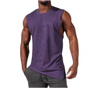 HAOLEI Gym Vests for Men UK Clearance Workout Bodybuilding Tank Tops Training Running Sleeveless Tshirt Cotton Tops Singlet Breathable Fitness Muscle Fit T-Shirt Everyday Athletic Wear