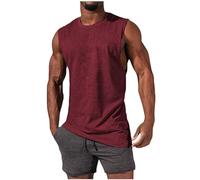 HAOLEI Gym Vests for Men UK Clearance Workout Bodybuilding Tank Tops Training Running Sleeveless Tshirt Cotton Tops Singlet Breathable Fitness Muscle Fit T-Shirt Everyday Athletic Wear