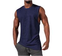 HAOLEI Gym Vests for Men UK Sale Clearance Workout Bodybuilding Tank Tops Training Running Sleeveless Tshirt Cotton Tops Singlet Breathable Fitness Muscle Fit T-Shirt Everyday Athletic Wear