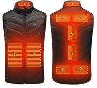 HAOLEI Heated Body Warmer Ladies Men, Heated Vest USB Rechargeable Electric Winter Heated Jacket, Warm Lightweight Heated Gilet with 9 Heating Zones for Outdoor Skiing Motorbike(No Power Bank)
