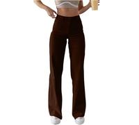 HAOLEI Jeans for Women Petite Slim Fit Stretch Essentials Jeans Bootcut Flared Jeans High Waist Straight Leg Joggers Regular Fit Workout Spring Fall Work Pants Boyfriend Denim Trousers Ladies Brown