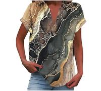 HAOLEI Linen Tops for Women UK,Women's Summer Cotton Linen Cap Sleeve T-Shirt Ladies Button V Neck Tunic Tops Baggy Graphic Casual Loose Shirts Trendy Blouse Vacation Outfits Sale Clearance