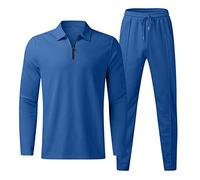 HAOLEI Men 2 Piece Tracksuit Set Jogging Sweatsuit Workout Athletic Casual Quarter Zip Sweat Suit Cotton Sweatsuit Pullover Running Jogging Bottoms Sets Gym Exercise Sportswear Plain Loungewear