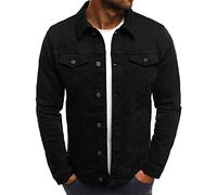 HAOLEI Men Denim Cardigan Casual Button Down Jean Shirt Jackets Clearance Classic Vintage Washed Cowboy Outerwear Slim Trucker Denim Jacket Coat Western Style Lightweight UK Size M-3XL
