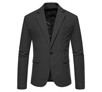 HAOLEI Mens Blazer UK Clearance One Button Formal Casual Suit Jacket Slim Fit Solid Color Blazer Jacket Lightweight Suit Jackets Regular Fit Smart Jackets Sports Coats Wedding Business