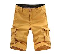 HAOLEI Mens Cargo Shorts UK Sale Clearance Multi Pockets Utility Work Short Outdoor Plain Cotton Shorts Regular Fit Summer Shorts Straight Leg Half Pants for Walking, Running, Hiking & Camping