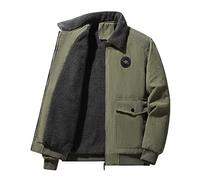 HAOLEI Mens Coats and Jackets Winter Clearance,Corduroy Jacket for Men Sherpa Fleece Lined Jacket Tactical Cotton Warm Sheepskin Coat Lapel Collar Combat Casual Cargo Jacket UK Size 10-22
