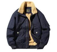 HAOLEI Mens Coats and Jackets Winter Sale Clearance,Fleece Lined Jacket for Men Warm Sherpa Teddy Coat Plain Multi Pockets Cargo Jacket Casual Outerwear Bomber Trucker Jacket Coat UK Size 8-22