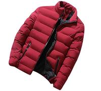 HAOLEI Mens Coats and Jackets Winter Sale Clearance,Lightweight Down Puffer Jacket Stand Collar Bubble Coat Slim Fit Casual Solid Jacket Warm Windbreaker Outwear Coats for Men UK Size 10-22