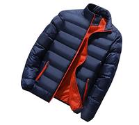 HAOLEI Mens Coats and Jackets Winter Sale Clearance,Lightweight Down Puffer Jacket Stand Collar Bubble Coat Slim Fit Casual Solid Jacket Warm Windbreaker Outwear Coats for Men UK Size 10-22