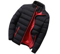 HAOLEI Mens Coats and Jackets Winter Sale Clearance,Lightweight Down Puffer Jacket Stand Collar Bubble Coat Slim Fit Casual Solid Jacket Warm Windbreaker Outwear Coats for Men UK Size 10-22