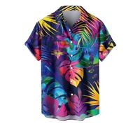 HAOLEI Mens Hawaiian Shirts, Hawaiian Shirts for Men UK Sale Clearance Retro Floral Print Summer Shirts Casual Short Sleeve Button Down Tops Regular Fit Tropical Holiday Beach Shirts 10-24