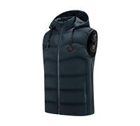 HAOLEI Men's Heated Gilet UK Sale Clearance Electric Heated Vest Washable Heated Hoodie USB Heater Clothing Jacket Heated Body Warmer with 9 Heating Zones Adult Motorcycle Outdoor(No Power Bank)
