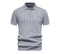 HAOLEI Mens Polos Shirts Short Sleeve UK Clearance Quarter Zip Knitted Cotton T Shirts Summer Plain Short Sleeve Tops Basic Tees Solid Color Buttons Shirts Regular Fit Turn-Down Collar Tshirts