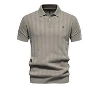HAOLEI Mens Polos Shirts Short Sleeve UK Sale Clearance Quarter Zip Knitted Cotton T Shirts Summer Plain Short Sleeve Tops Basic Tees Solid Color Buttons Shirts Regular Fit Turn-Down Collar Tshirts