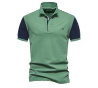 HAOLEI Mens Polos Shirts Short Sleeve UK Sale Clearance Quarter Zip Knitted Cotton T Shirts Summer Plain Short Sleeve Tops Basic Tees Solid Color Buttons Shirts Regular Fit Turn-Down Collar Tshirts