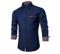 HAOLEI Mens Shirts Long Sleeve Smart Casual Button Down Business Shirts UK Clearance Regular Fit Grandad Shirt Non Iron Stretch Plain Work Dress Shirt Office Oxford Formal Shirt Tattice Tops