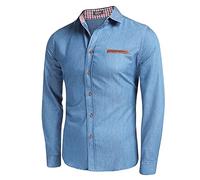 HAOLEI Mens Shirts Long Sleeve Smart Casual Button Down Business Shirts UK Sale Clearance Regular Fit Grandad Shirt Non Iron Stretch Plain Work Dress Shirt Office Oxford Formal Shirt Tattice Tops
