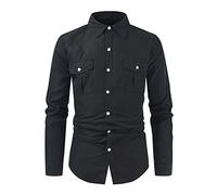 HAOLEI Mens Shirts Long Sleeve Smart Casual Button Down Business Shirts UK Sale Clearance Regular Fit Grandad Shirt Non Iron Stretch Plain Work Dress Shirt Office Oxford Formal Shirt Tattice Tops