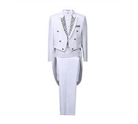 HAOLEI Mens Tuxedo Suits UK Clearance Slim Fit Formal Magic Show Costume Tailcoat Jacket Cosplay Fancy Dress Jacket Prince Party Tux Embroidery Blazer Coats