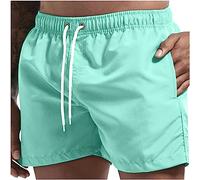HAOLEI Men's UK Clearance Swim Trunks - Quick Dry Beach & Surfing Shorts with Elasticated Waist & Pockets - Mint Green
