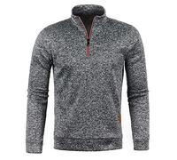 HAOLEI Mens V Neck Jumper Sale Clearance 1/4 Zip Fleece Lined Pullover Regular Fit Autumn Winter Velvet Sweatshirt Sweat Tops UK Size 10-20