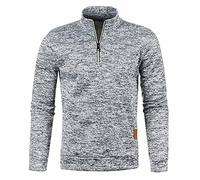 HAOLEI Mens V Neck Jumper Sale Clearance 1/4 Zip Fleece Lined Pullover Regular Fit Autumn Winter Velvet Sweatshirt Sweat Tops UK Size 10-20