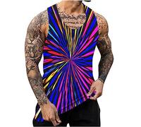 HAOLEI Men's Vests UK Sale Clearance Workout Bodybuilding Tank Tops Athletic Training Gym Shirts Vest Cotton 3D Printed Tank Top Breathable Sleeveless Fitness Muscle T-Shirt M-6XL