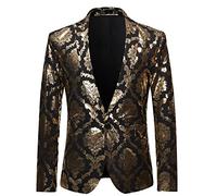 HAOLEI Mens Vintage Blazers Clearance Floral Tuxedo Dinner Jacket Regular Fit Notched Collar One Button Paisley Prom Party Suit Jackets UK Size 10-14