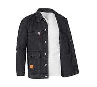 HAOLEI Men's Winter Black Loose Fit Long Sleeve Denim Jacket Size L-4XL