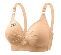 HAOLEI Plus Size Bras for Women Full Coverage Non Wired Push Up Everyday Bra for Large Breasts No Underwire Support Bralettes Ladies Wireless Wide Straps Stretch Comfort Underwear Padded Bra